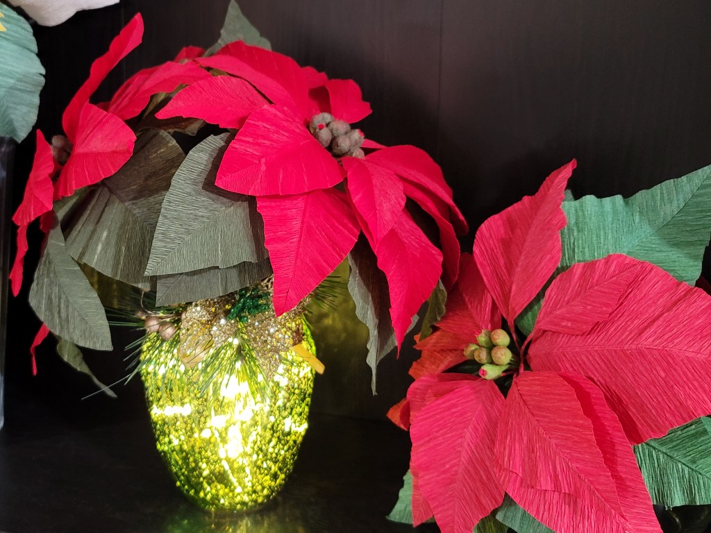Crepe Paper Flowers, Crepe Paper Poinsettia, Christmas Flower