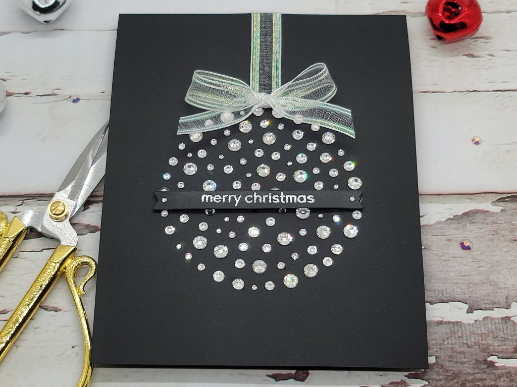 Easy Black Christmas Card, Christmas Bauble