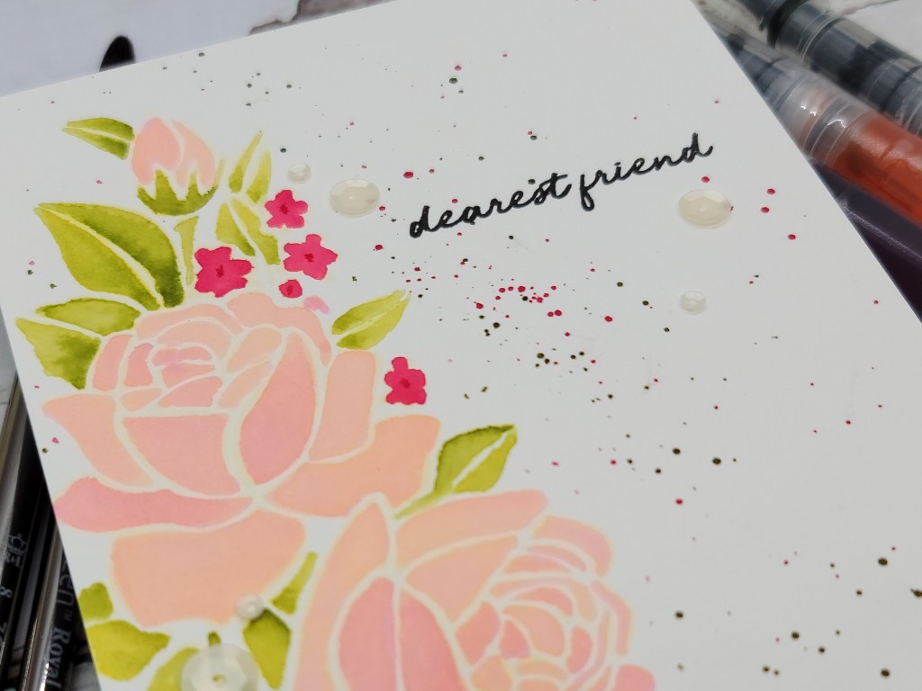 Altenew Challenge Card, Altenew Sweet Spring Stencil