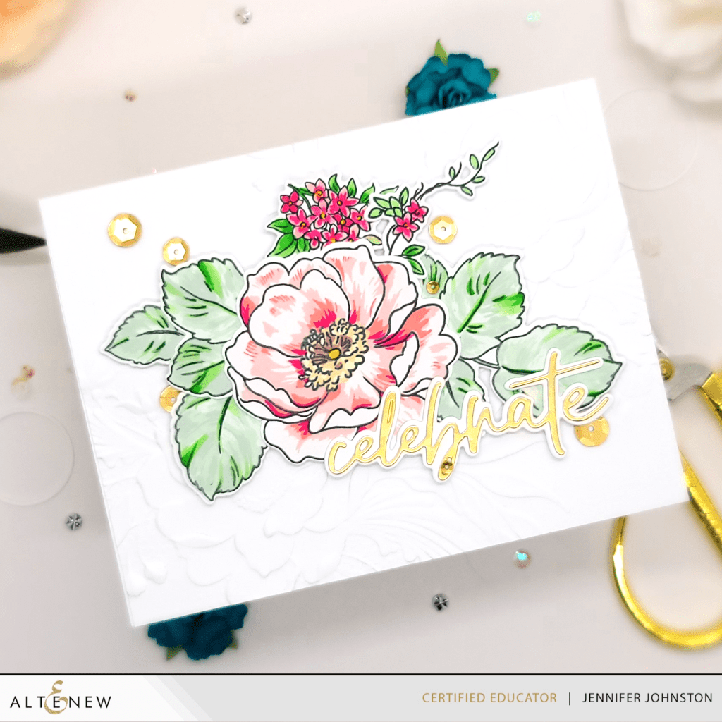 Cheerful Bloom 3D Embossing Fold, Build-A-Flower: Wild Rose Layering Stamp & Die Set, Sweet Sentiments