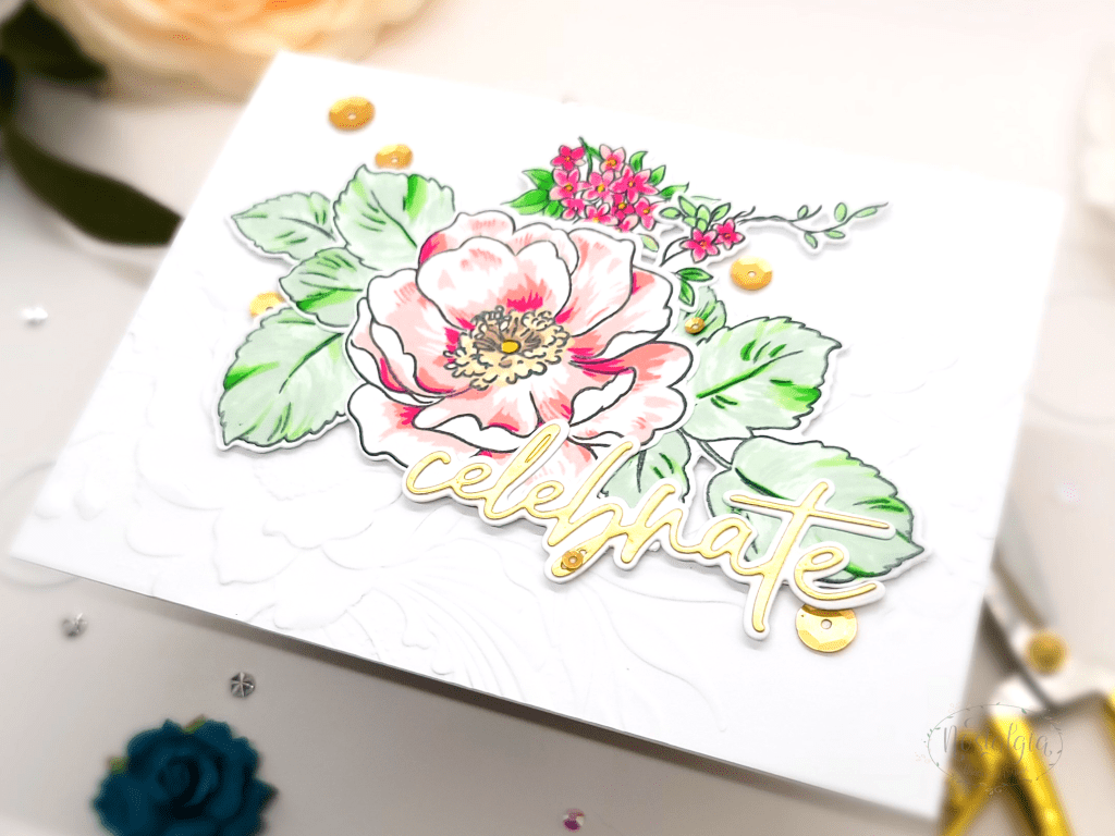 Cheerful Bloom 3D Embossing Fold, Build-A-Flower: Wild Rose Layering Stamp & Die Set, Sweet Sentiments