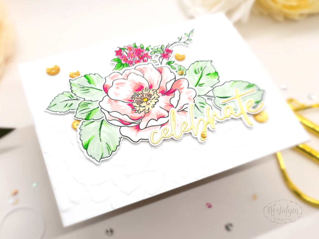 Cheerful Bloom 3D Embossing Fold, Build-A-Flower: Wild Rose Layering Stamp & Die Set, Sweet Sentiments