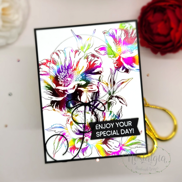 Inked Poppies Press Plate Set, Glimmer Hot Foil Roll - Rainbow Confetti